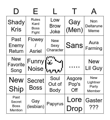 Deltarune Bingo Card