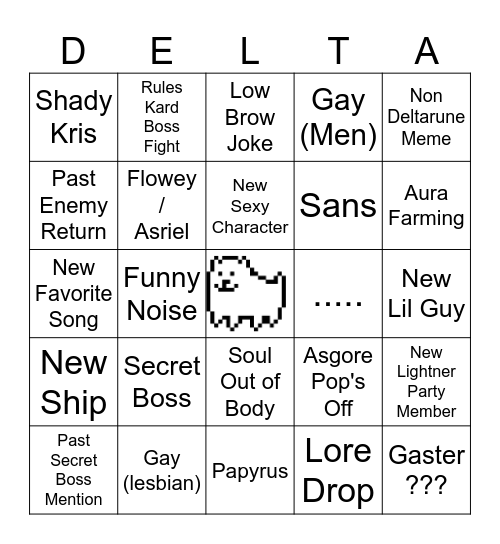 Deltarune Bingo Card
