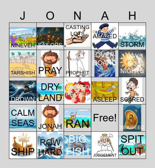 JONAH RAN AWAY Bingo Card