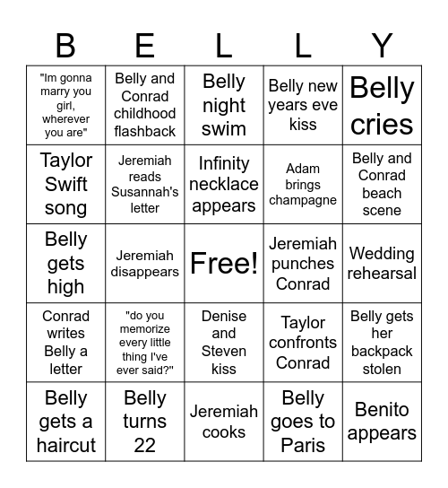 TSITP Season 3 part 2 Bingo Card