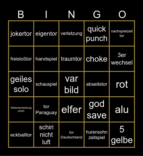 Deutschland - Paraguay Bingo Card