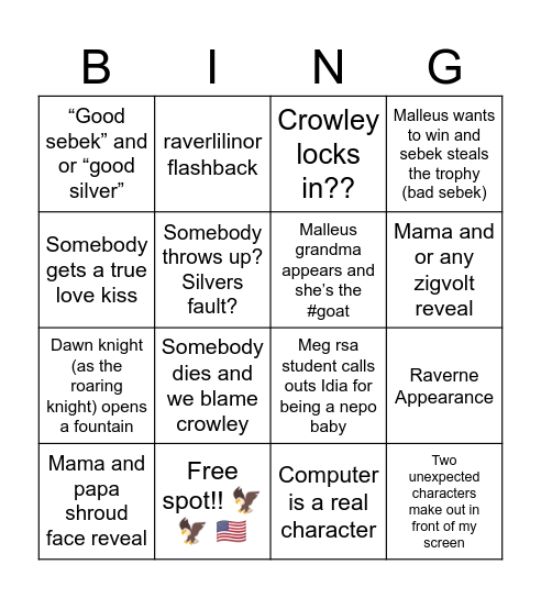 Silly Book 8 Theories Bingo Card