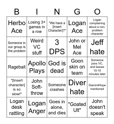 Marvel Bingo Card