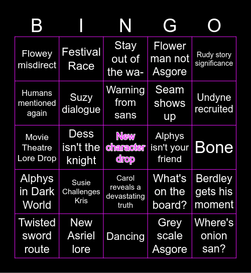 D E L T A R U N E - baby mode Bingo Card