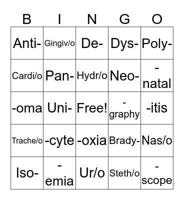 VET SCIENCE Bingo Card