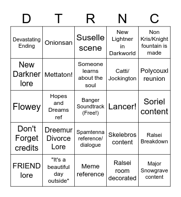 DELTARUNE CH5 BINGO Card