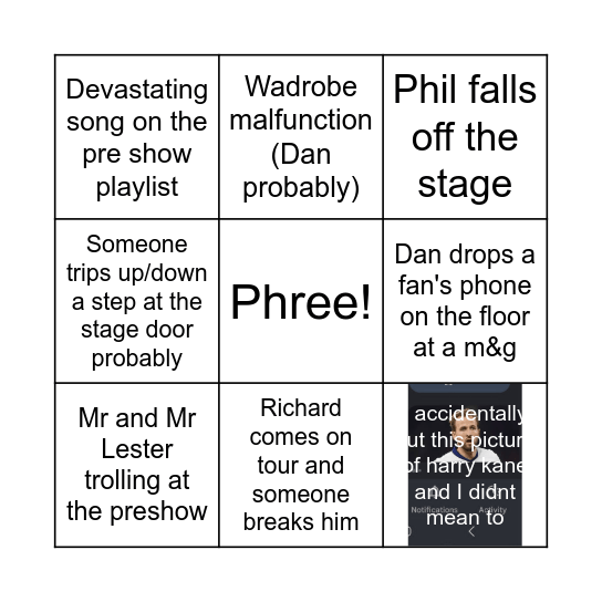 HARD LAUNCH TOUR INCIDENTS Bingo Card