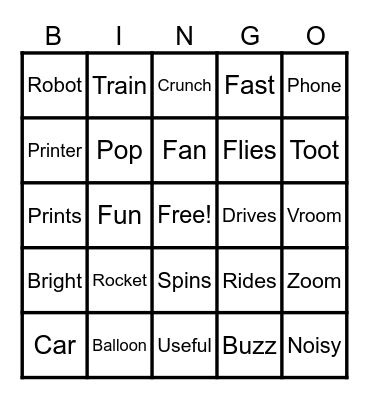 Summer Camp Bingo Card