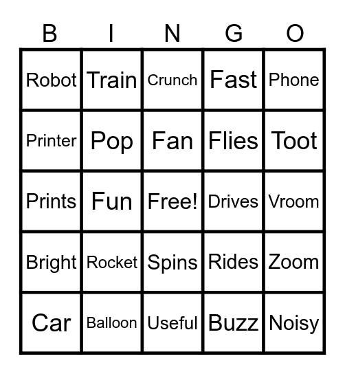 Summer Camp Bingo Card