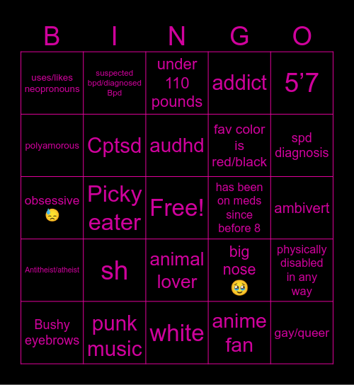 NIMS BINGO!!!! Bingo Card