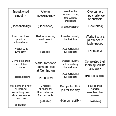 PRIDE BING Bingo Card