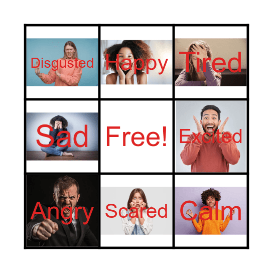 Feelings Music BINGO Card