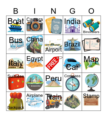 Travel Bingo! Bingo Card