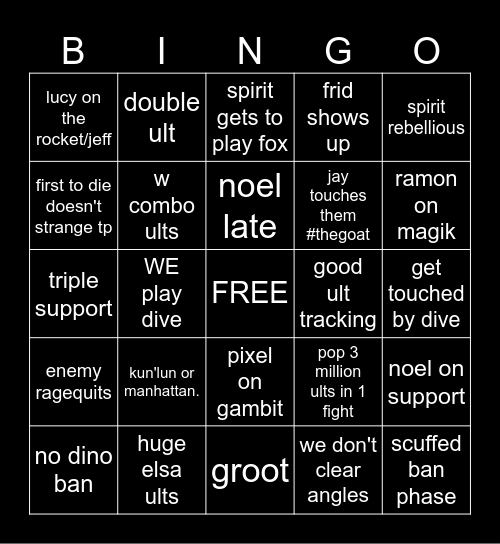 umbra scrim 6/24/26 Bingo Card