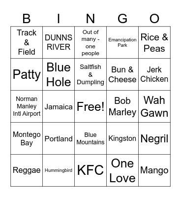 Peterson Family Bingo Card