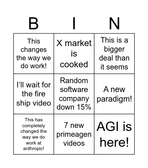 Anthropic new feature Bingo Card