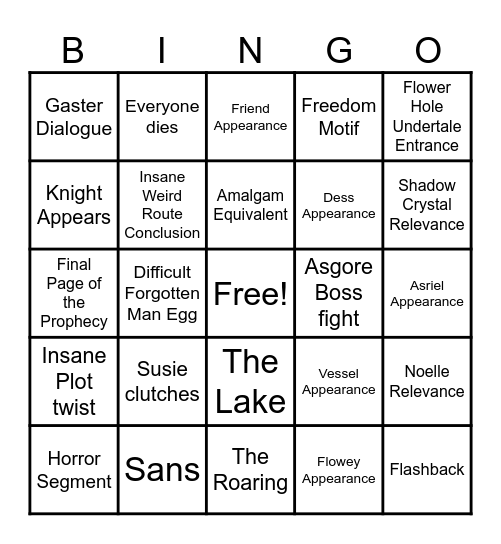 DELTARUNE CHAPTER 5 BINGO CARD Bingo Card