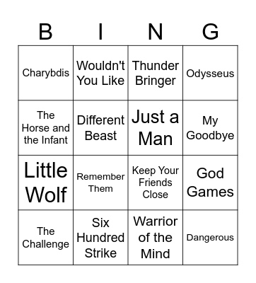 EPIC THE MUSICAL BINGO Card