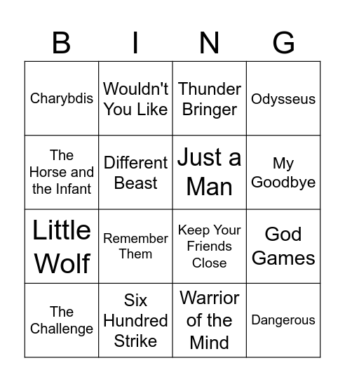 EPIC THE MUSICAL BINGO Card