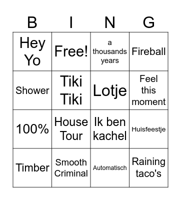 Juffendag Bingo Card