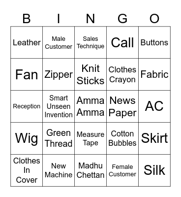 Beauty Spot Bingo Card