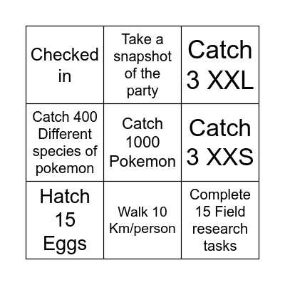 Party Bingo Card