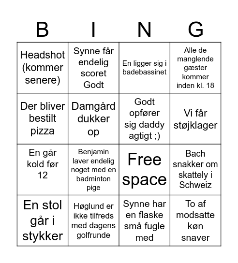 Sommerfest 2026 Bingo Card