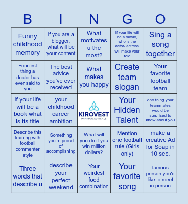 World Cup Sales Camp Bingo Card