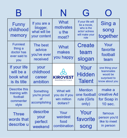 World Cup Sales Camp Bingo Card