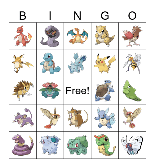 Pokemon Bingo Card