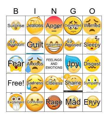 Social Emotional Bingo Card