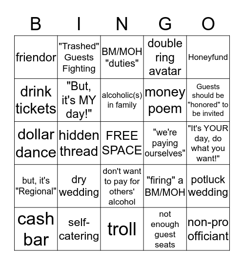 WW Bingo Card