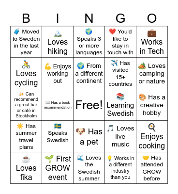 NETWORKING Bingo Card