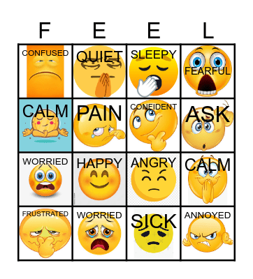 EMOTIONS BINGO! Bingo Card