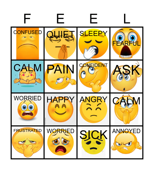 EMOTIONS BINGO! Bingo Card