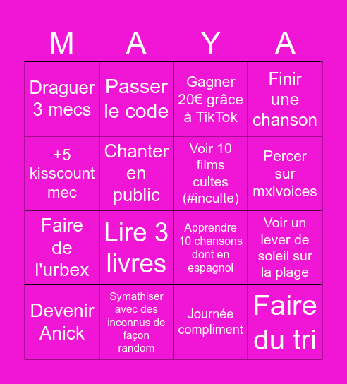 Bingo été 2026 Bingo Card
