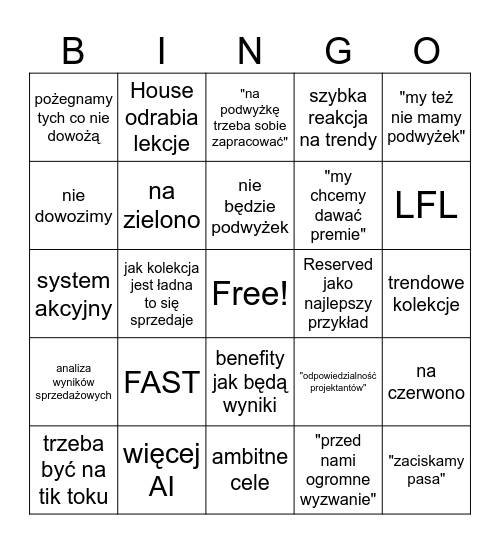 Town Hall Bingo Card