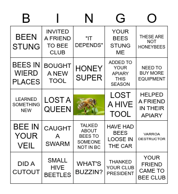 BEE BINGO 🐝 Bingo Card