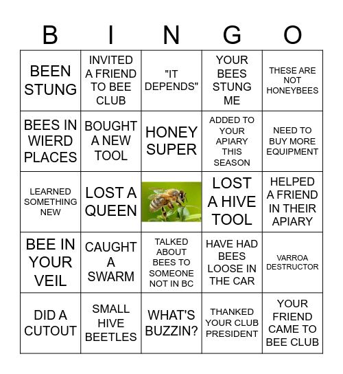 BEE BINGO 🐝 Bingo Card