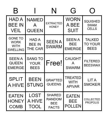 BEE BOX - BEEKEEPER BINGO Card