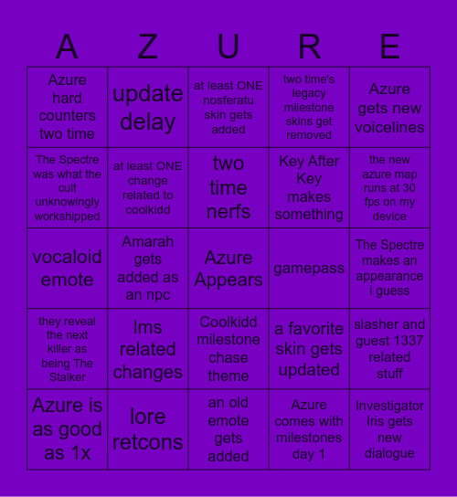 Azure Bingo Card