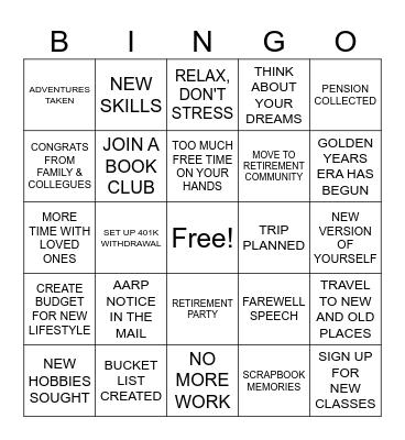 CRAIG'S RETIREMENT PARTY Bingo Card