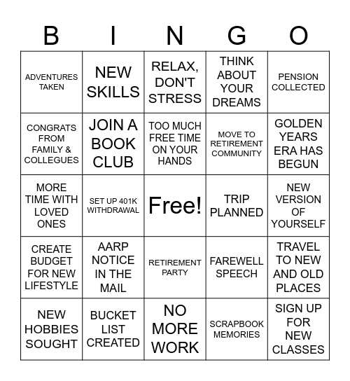 CRAIG'S RETIREMENT PARTY Bingo Card