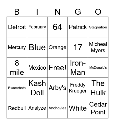 Vocabulary Words Summer School 2026 Bingo Card