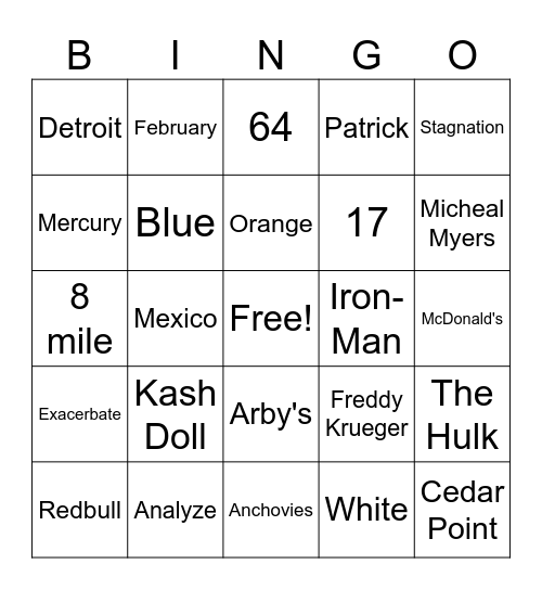 Vocabulary Words Summer School 2026 Bingo Card
