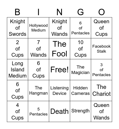 Free Soul Guidance Readings Bingo Card