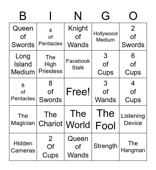 Free Soul Guidance Readings Bingo Card