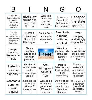 Summer Bingo! Bingo Card