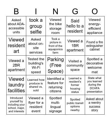 Ontario PlaceBingo Card
