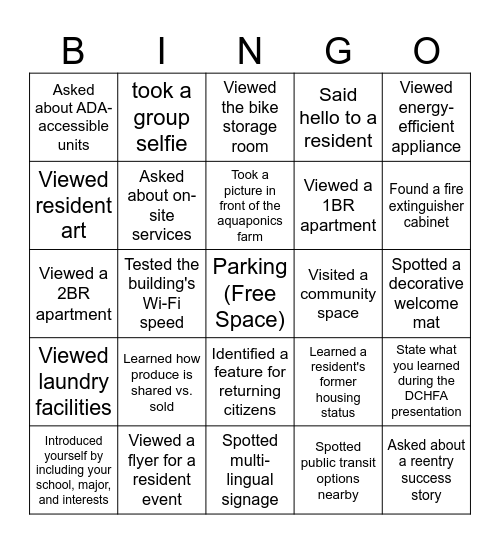 Ontario PlaceBingo Card